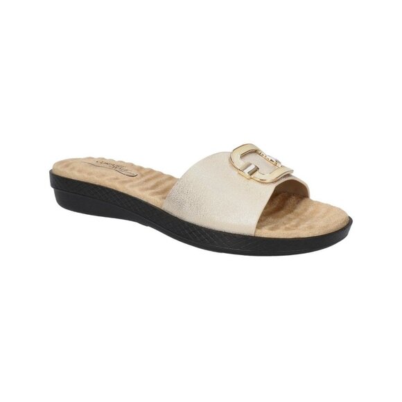 Easy Street Sunshine Slide Sandals in Soft Gold Size 8N MSRP $55 - Picture 1 of 10